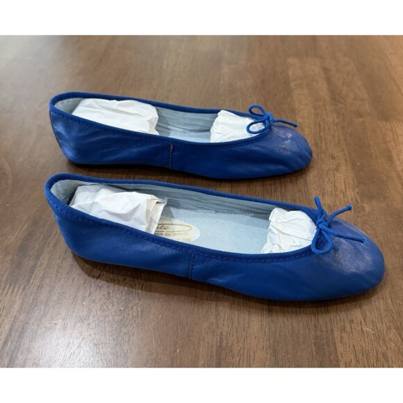 Hirica Hirigoyen Blue Leather Ballet Flats Made in France EU 39 US 8 Soft Flex - Picture 5 of 10
